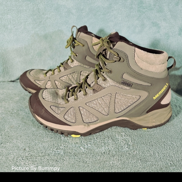Merrell Women's Siren Sport Q2 Mid Waterproof hiking boot Dusty Olive Colorway - Picture 3 of 16